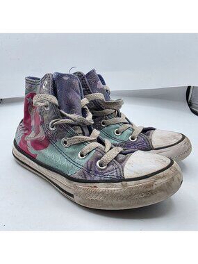 Converse All Star Girls Size 13 Purple Mermaid High Top Shoes Casual Walking